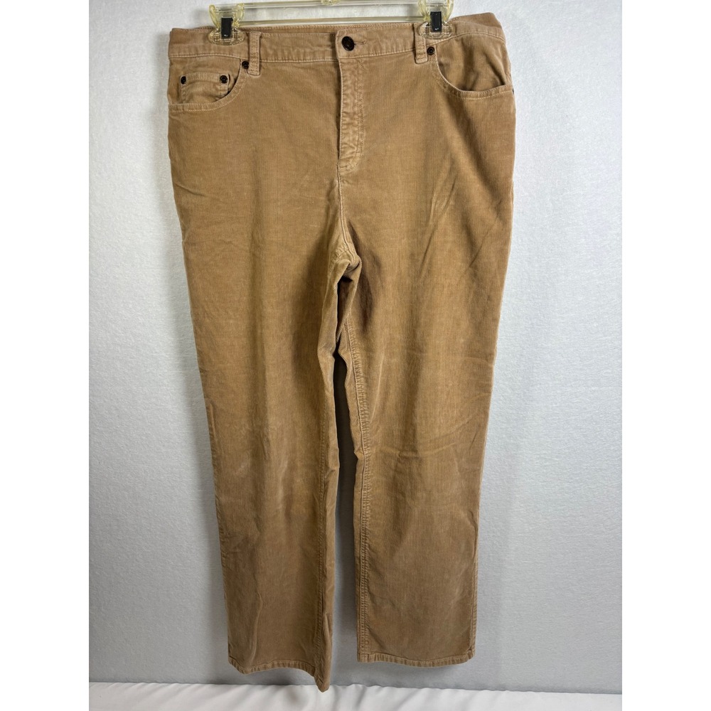 Charter Club Corduroy Pants Women 12P Tan Cotton Laura Fit Straight Leg Classic